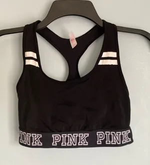 PINK Sports Bra Small Black Athleticwear Athleisure Activewear thumbnail 1