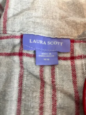 Laura Scott pajama set M gray with red stripes  thumbnail 5