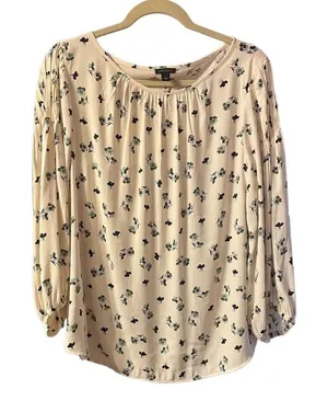 Ann Taylor Dainty Floral Long Sleeve Blouse thumbnail 1