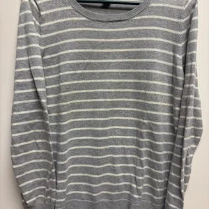 Old Navy‎ Silver and White Striped Top thumbnail 1