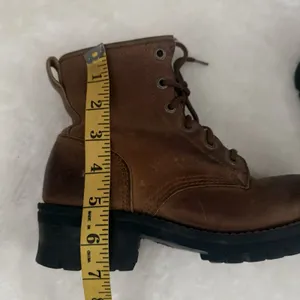 Skechers Womens 8.5 Combat Boots Brown Leather Chunky Biker Grunge Y2K thumbnail 8