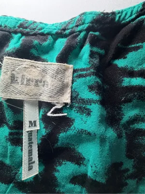 Kirra Teal and Black Abstract Button-Front Tank Top see description thumbnail 3
