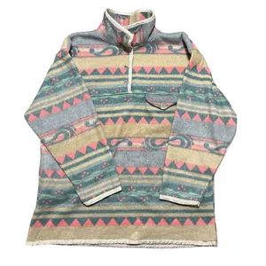 Bill Blass Fleece Women Medium Aztec 1/4 Snap‎ Pullover Western Soft Outdoor thumbnail 1