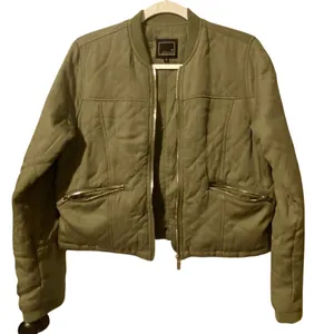 Lily & Lottie Olive Green Quilted Bomber Jacket Coat thumbnail 3