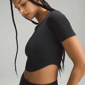 Lululemon Hold Tight Cropped T-Shirt Black thumbnail 2