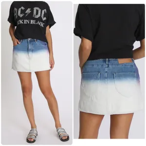 One‎ Teaspoon Dip Dye Denim Mini Skirt Blue White Mid Rise Size 25 thumbnail 2
