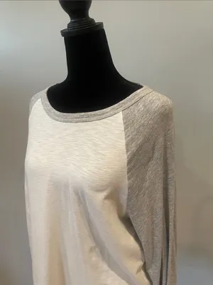 Aero simple white and grey baseball long sleeve tee medium Gray thumbnail 2