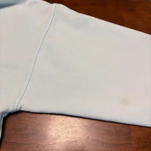Aerie Hoodie Women S Light Blue Oversized Raw Hem V-Neck Sweatshirt thumbnail 13