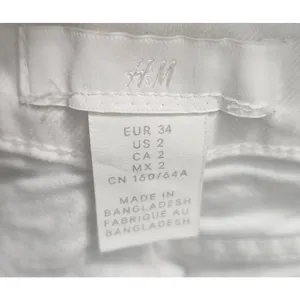 H&M White‎ Distressed Jeans Ripped Knee Casual Denim Pants Size 2 thumbnail 3