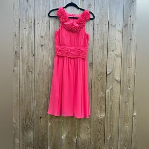 JS Boutique Barbie pink formal dress ruffle size 4 rhinestone‎ prom dance thumbnail 4