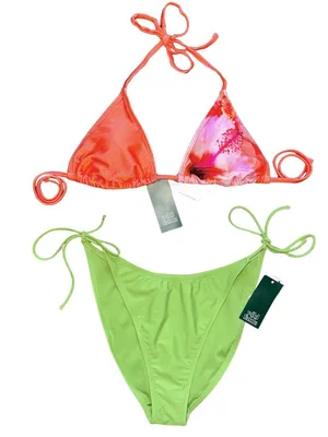 Wild Fable Hibiscus Tropical Print Bikini Size M thumbnail 3