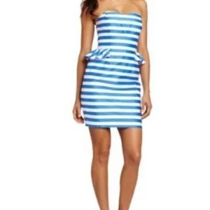 Lilly Pulitzer Pink and White Striped Strapless Mini Dress thumbnail 2
