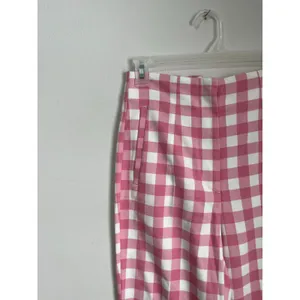 Zara‎ Pink White Gingham Picnic Ankle Pants Retro Size Small Easter Spring thumbnail 6