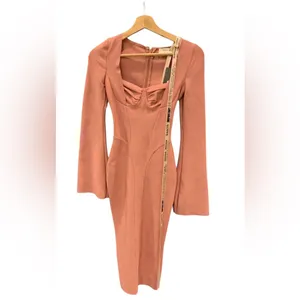 New House of CB London BODY Rose Bandage Midi Dress Long sleeve Pink bandage Y2K thumbnail 8