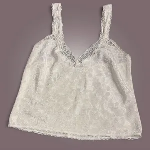 Elegant Cream Lace Camisole Top with Floral Pattern thumbnail 1