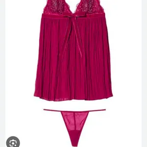 Victoria's Secret Pleated Embellished Babydoll - Claret Red - Size M - 11211557 thumbnail 2