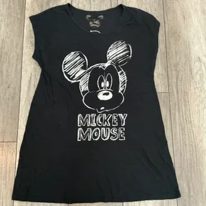 Disney Mickey Mouse Black Tunic‎ Top Womens L/XL Lace Back Detail thumbnail 1