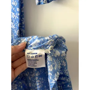 Pink City Prints Tuckernuck Blue Smocked Tiered Long Sleeve Dress Size XS thumbnail 4