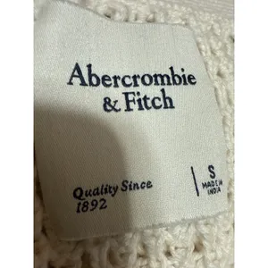 Abercrombie & Fitch Cream Open Knit Long Sleeve Open Cardigan Sweater Top Size S thumbnail 3