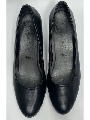 Tamaris Leather Pumps Heels Womens 40/9 Black Memory Foam insole shock absorber thumbnail 4
