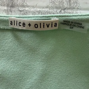 Alice + Olivia Mint Green Square Neck Knit Top Fitted Stretchy Dreamy Feminine S thumbnail 3