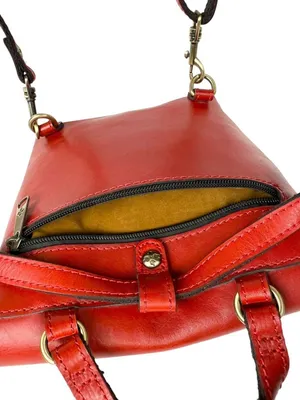 Patricia Nash Small Vatoni Convertible Leather‎ Backpack Papaya Red Leather thumbnail 10
