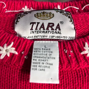 Vintage Y2K Tiara International Santa‎ Snow Globe Red Christmas Holiday Sweater thumbnail 7