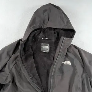 Y2k The North Face Womens XL Black Softshell Fleece Lined Hooded Jacket thumbnail 7