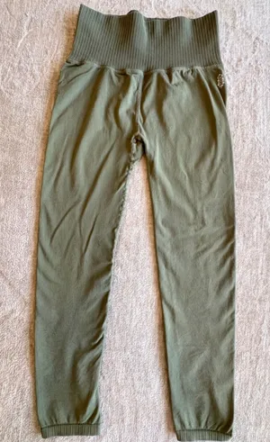 Free People Movement Good Karma Leggings Womens S/M‎ Sage Green High Rise Ribbed thumbnail 1