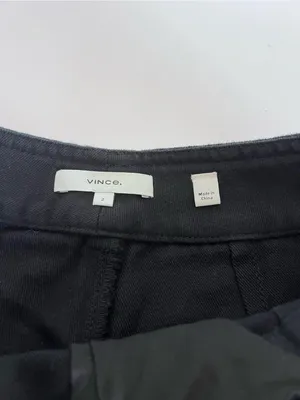 Vince Women's High Waist Crop Wide Leg Linen Blend Pants‎ Black thumbnail 5
