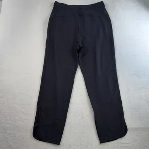 Lululemon Sz 8 Every Moment Pants 26" Black French Terry Travel‎ Lounge W5BAMS thumbnail 12