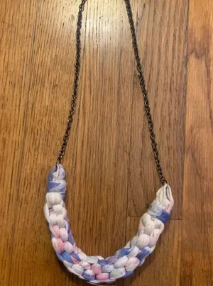 Handmade Cotton Knotted Tie Dyed Necklace thumbnail 4