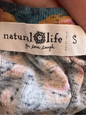 Natural Life Relaxed Button Down Tank Top Teal Dahlia Floral Boho Size S thumbnail 7