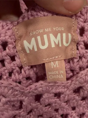 Showe Me Your MuMu Cleo Coverup in Bright Lilac Crochet thumbnail 3