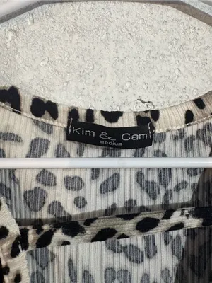 Kim & Cami Leopard Print Blouse | Size: Medium Black thumbnail 4