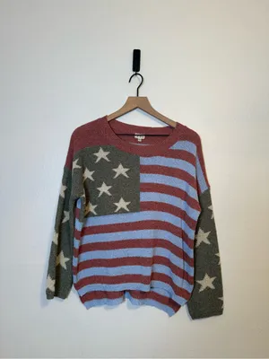 POL American Flag Oversized Sweater‎ thumbnail 2