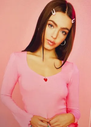 Dolls Kill Sugar Thrillz From Take A Bite Pink Strawberry Charm Flare Sleeve Crop Top, size S thumbnail 3