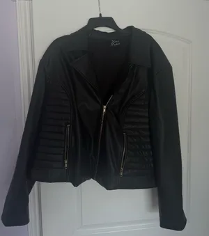 Nina Parker Black Quilted Faux Leather Moto Jacket thumbnail 1
