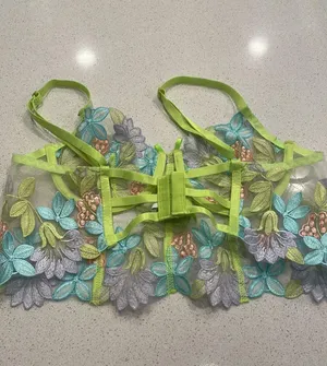 Mesh Bustier Lingerie Top Green Size M thumbnail 4