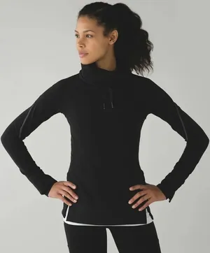 Lululemon Black Cowlneck Flurry Fighter Pullover Jacket Athleisure Women size 8 thumbnail 1