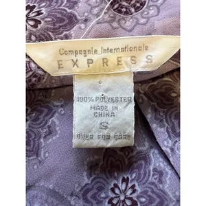 Compagnie‎ Internationale Express Small Sheer Full Top Geometric Button Down thumbnail 7