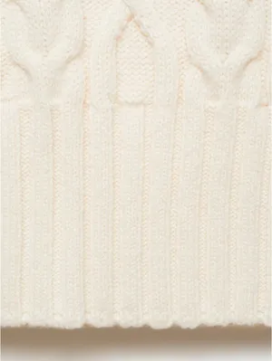 Mango Cable-Knit Gilet with Hood NWT Ecru Small thumbnail 5