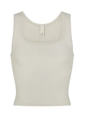 Skims soft lounge rib tank in talc thumbnail 1
