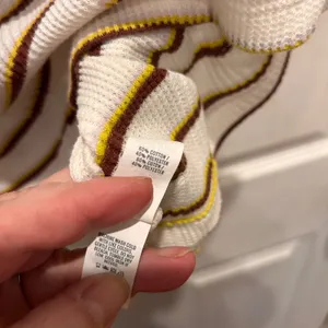 Aerie Striped Thermal Tank Top‎ Size L White Brown Yellow Purple Ribbed Knit thumbnail 6