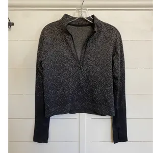 Lululemon‎ Rest Less Half Zip Pullover Herringbone Black White Women Size 8 thumbnail 10