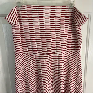 Anthropologie Maeve Caleta Handkerchief Red Stripe Strapless Dress XL New thumbnail 6