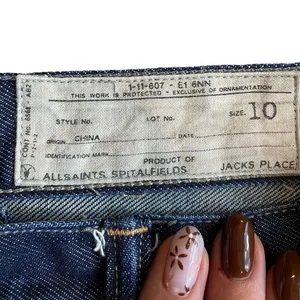 All Saints Spitalfields‎ 10 Micro Mini Denim Jean Skirt Frayed Short Y2K thumbnail 4