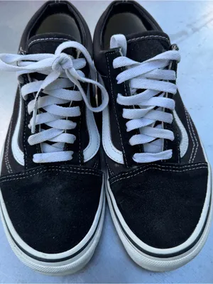 Vans Black and White Low-Top Skate Sneakers thumbnail 1