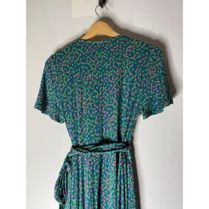 Boden cassia jersey wrap dress teal pink speckle‎ print midi size 4 thumbnail 6