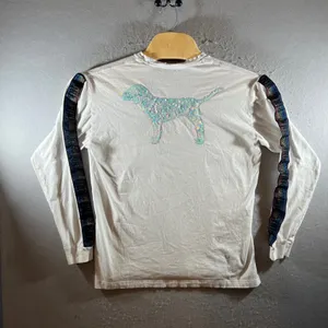 1332 | PINK Victoria's Secret Sequin Dog Iridescent Tape Tee White Women L‎ thumbnail 2